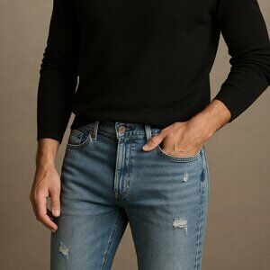 Oliver Logan Distressed Blue Denim Jeans – Size 38x30